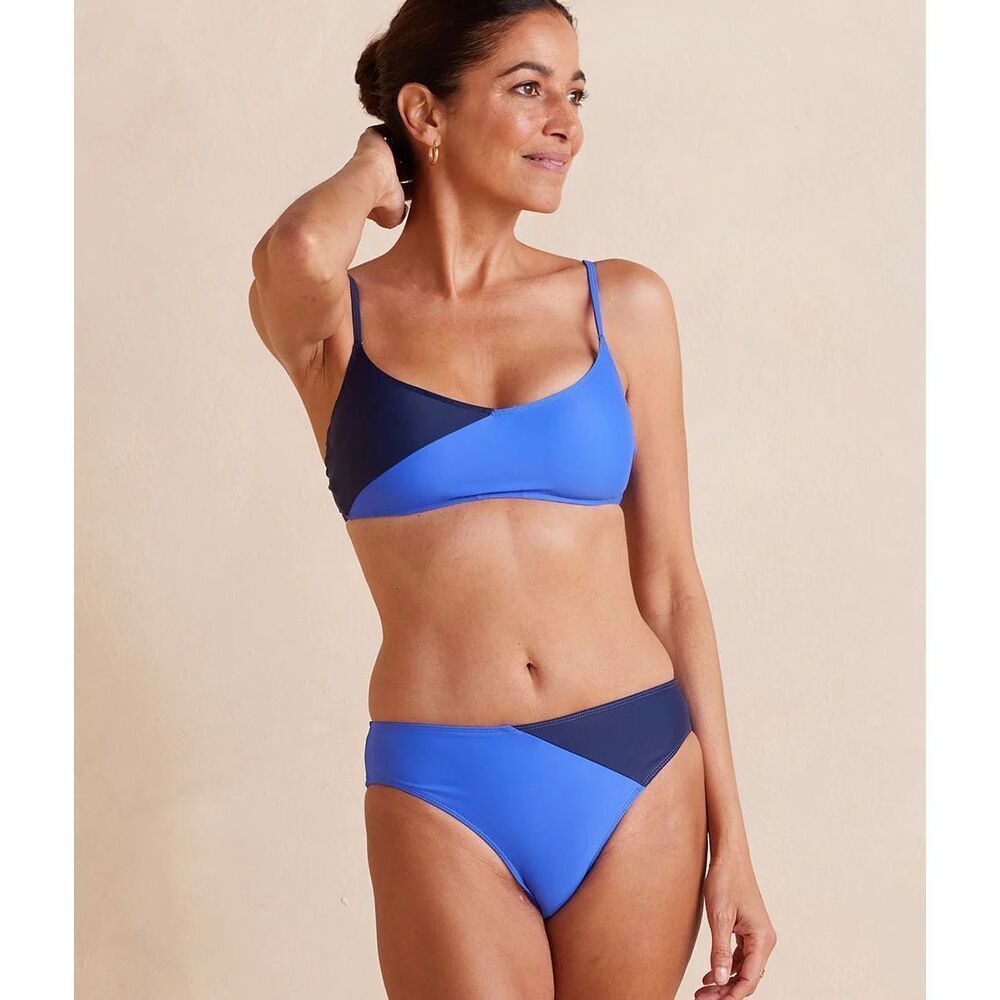 Summersalt SET LOT The Marina Diagonal Mid Rise Bikini Set Deep Sea & Hydrangea